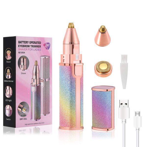 2 in 1 Facial Hair Remover | Eyebrow Trimmer | Rechargeable | Free Gift Card 🎁