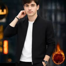 Men’s Premium Black Fleece Jacket | Luxury Collared Winter Wear